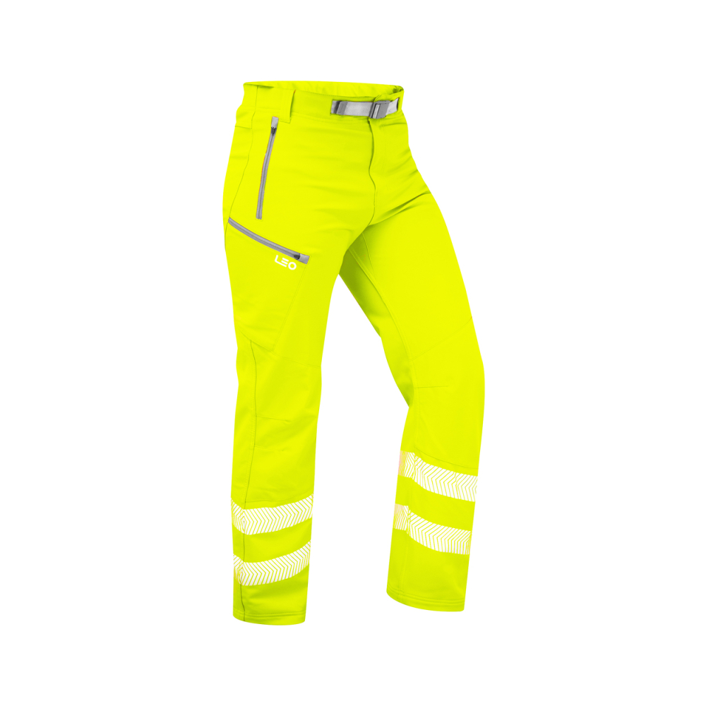 Leo Workwear - WT01 Class 1 Landcross Stretch Work Trousers - Yellow - 2020ppe