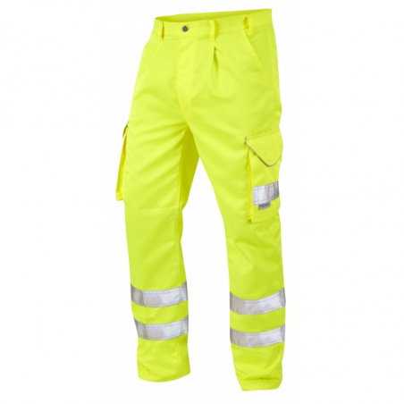 Leo Workwear - CT01-Y Bideford Class 1 Cargo Trousers - Hi Vis Yellow - 2020ppe