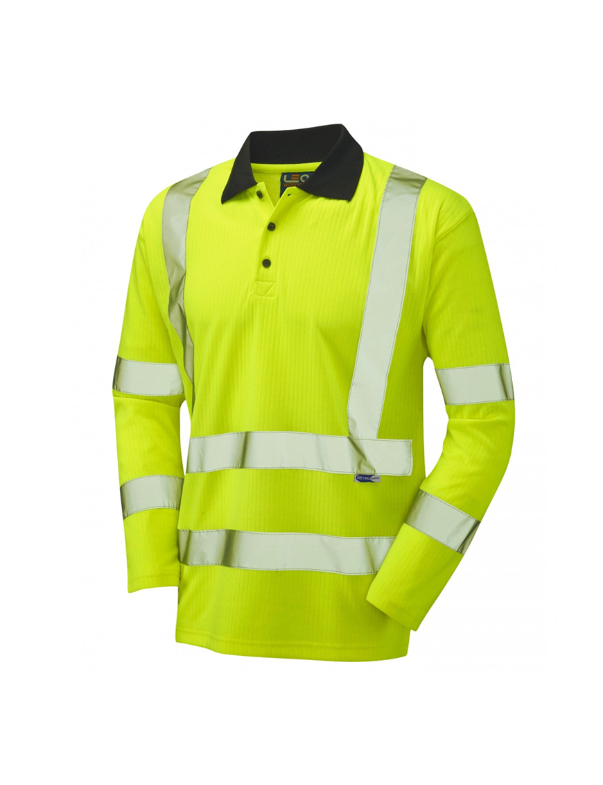 Leo Workwear - P05 Swimbridge Class 3 Comfort Sleeved Polo Shirt - Yellow - 2020ppe