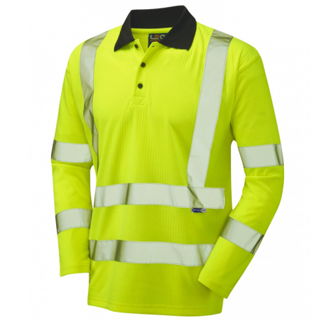 Leo Workwear - P05 Swimbridge Class 3 Comfort Sleeved Polo Shirt - Yellow - 2020ppe