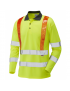 Leo Workwear - P07 Bickleton Class 3 Orange Brace Sleeved Polo Shirt Coolviz - Yellow - 2020ppe