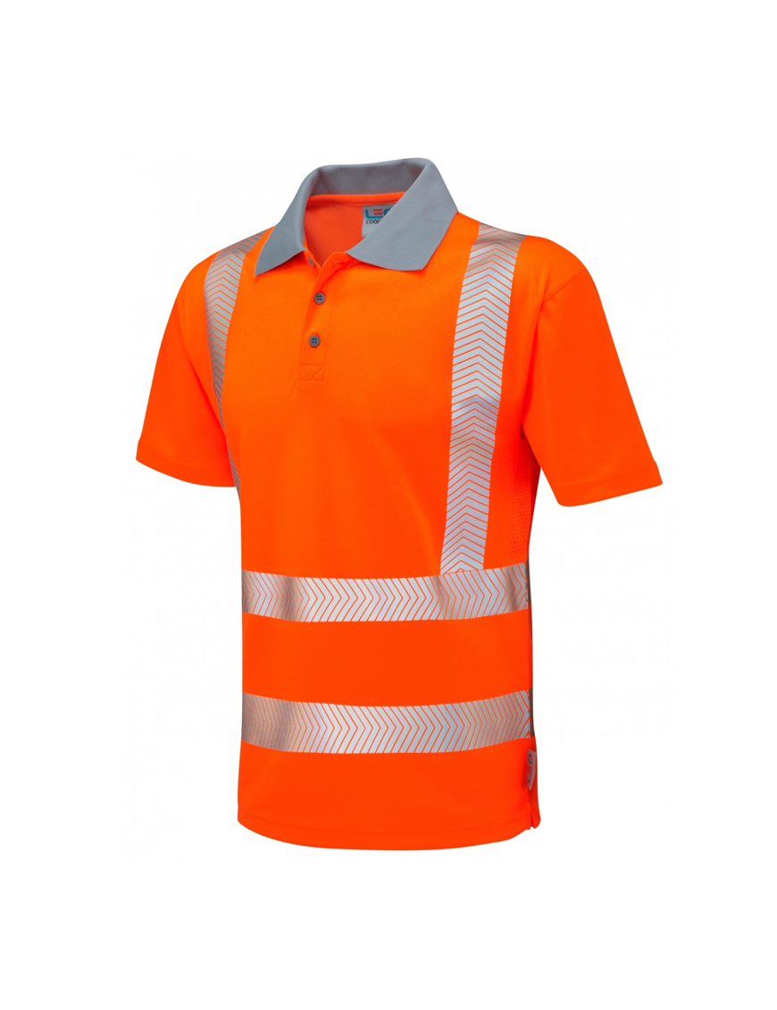 Leo Workwear - P03 Woolacombe Class 2 Coolviz Plus Polo Shirt - Orange ...