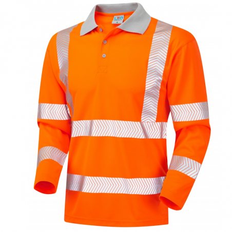 BARRICANE Class 3 Coolviz Plus Sleeved Polo Shirt Orange