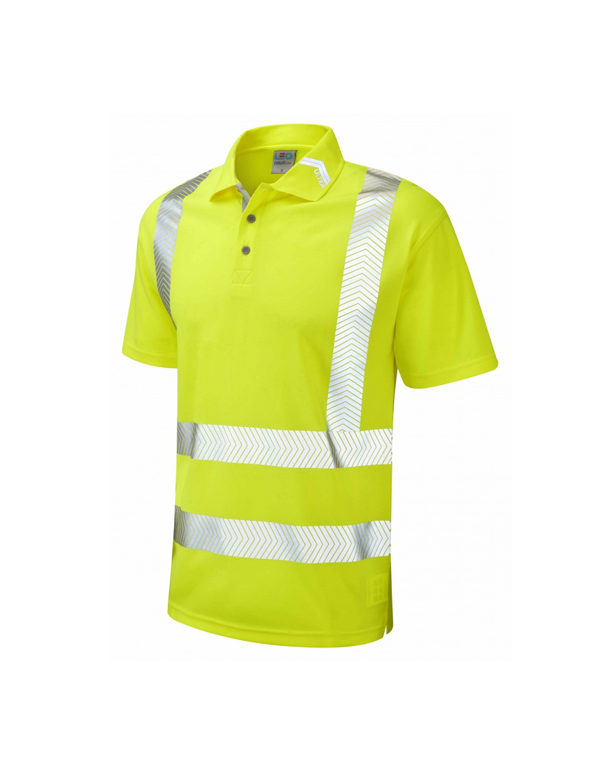 Leo Workwear - P09 Broadsands Class 2 Coolviz Ultra Polo Shirt - Yellow ...