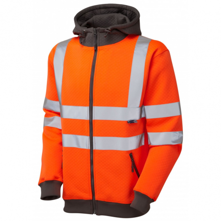 SAUNTON Class 3 Full Zip Hooded Sweatshirt Orange