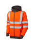 Leo Workwear - SS02 Saunton Class 3 Full Zip Hooded Sweatshirt - Orange - 2020ppe