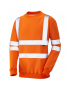 Leo Workwear - SS05 Winkleigh Class 3 Crew Neck Sweatshirt - Orange - 2020ppe